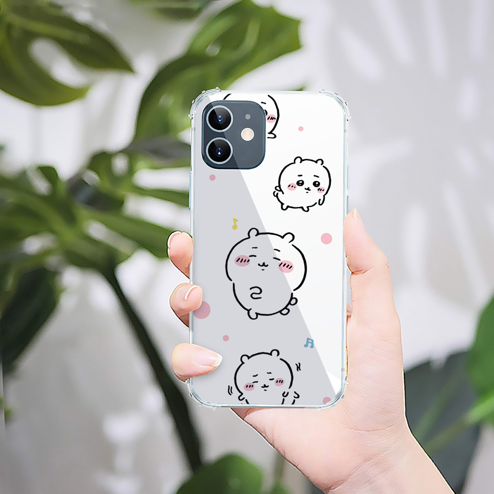 （画像用） ちいかわ Chii-kawa 【iPhone 12シリーズ対応】透明スマホケース（クリアソフトケース）